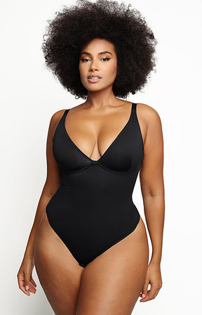 AirSlim® Body Contour V-Neck Thong Bodysuit