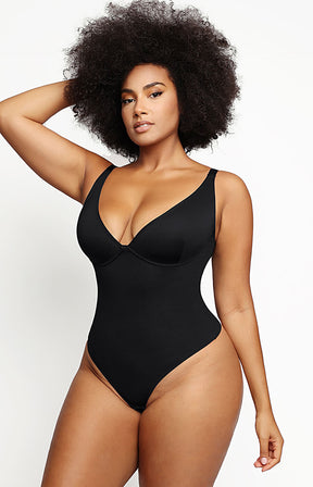 AirSlim® Body Contour V-Neck Thong Bodysuit