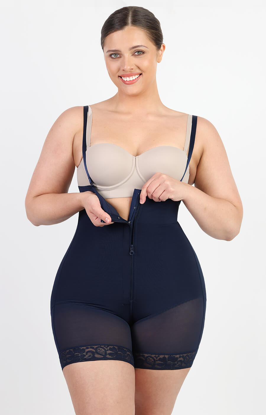 AirSlim® Navy Blue Firm Tummy Compression Bodysuit Shaper With Butt Lifter