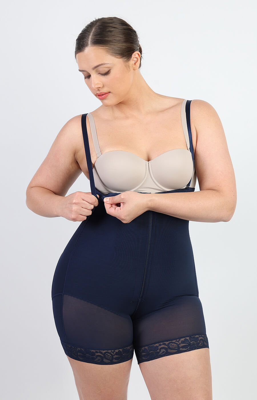 AirSlim® Navy Blue Firm Tummy Compression Bodysuit Shaper With Butt Lifter