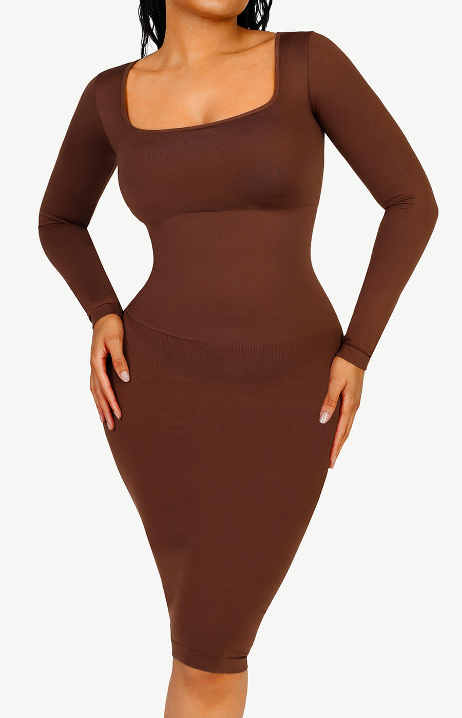 Seamless Square Neck Shaping Dress