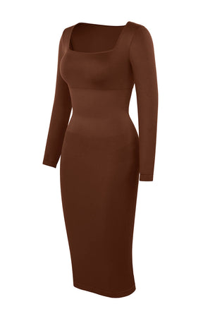 Seamless Square Neck Shaping Dress