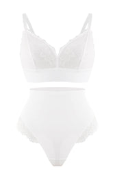 CoreSculpt™ Lace Trim Bralette &  Lace Cheeky Panty Set