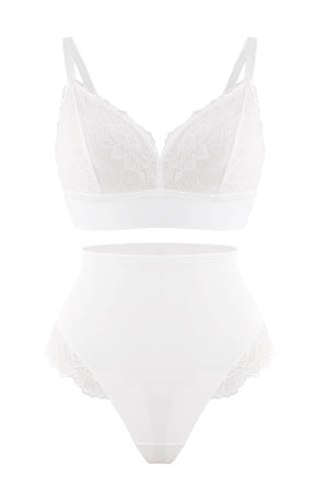 CoreSculpt™ Lace Trim Bralette &  Lace Cheeky Panty Set