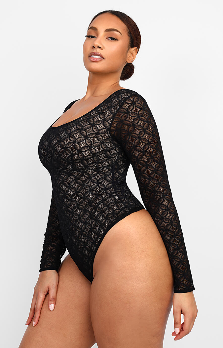 Lace Glamour Geometric Shaping Bodysuit