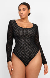 Lace Glamour Geometric Shaping Bodysuit