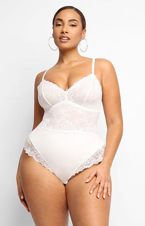 Lace Glamour Strappy Thong Bodysuit