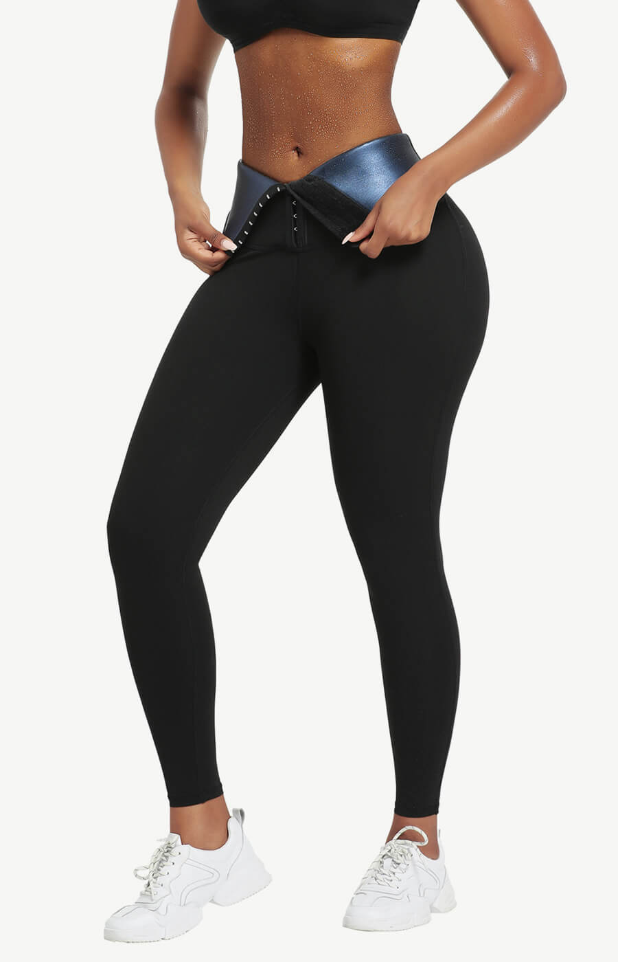 Neoprene Butt Lifting Wide Waistband Leggings