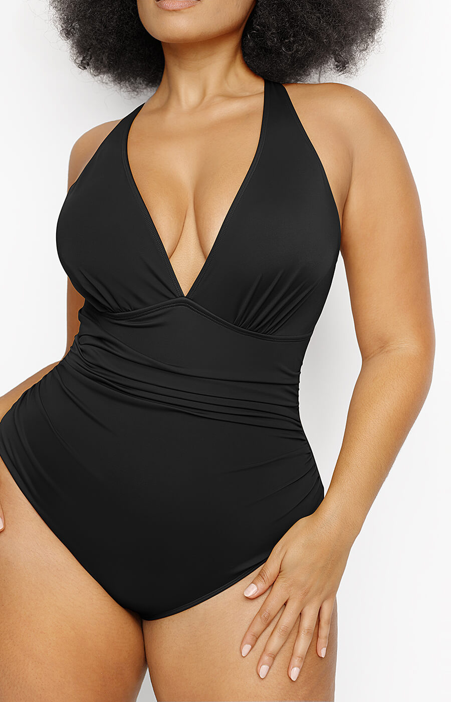 Shapellx Plunge Cutout Cross Back Shaping Swimsuit