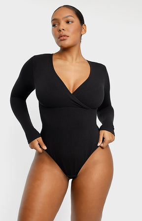 Cozy Ribbed Chic Cut-Out Bodysuit