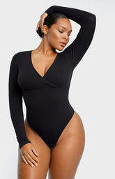 Cozy Ribbed Chic Cut-Out Bodysuit